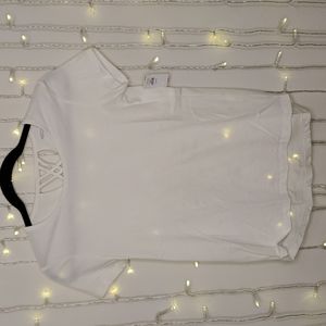 BRAND NEW: Old Navy White T-shirt with criss cross detail (kids)